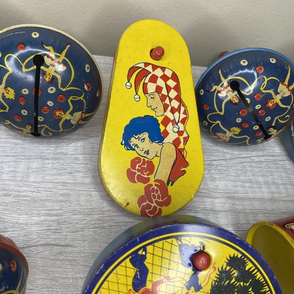 Lot 8 Kirchhof Party Tin Noisemakers Dancing Couples Girls Kitschy New Years Vtg - Picture 4 of 7